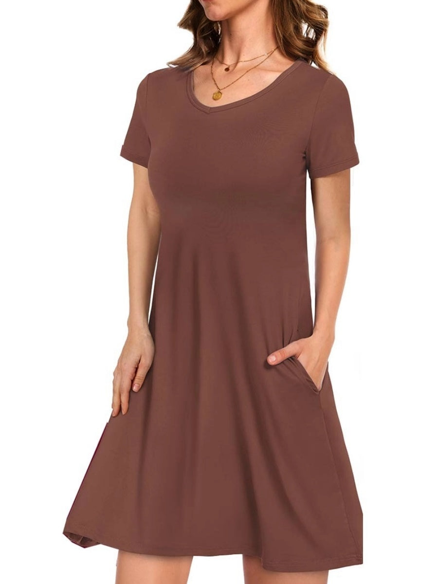 Women's Casual T-Shirt Dress with Pockets