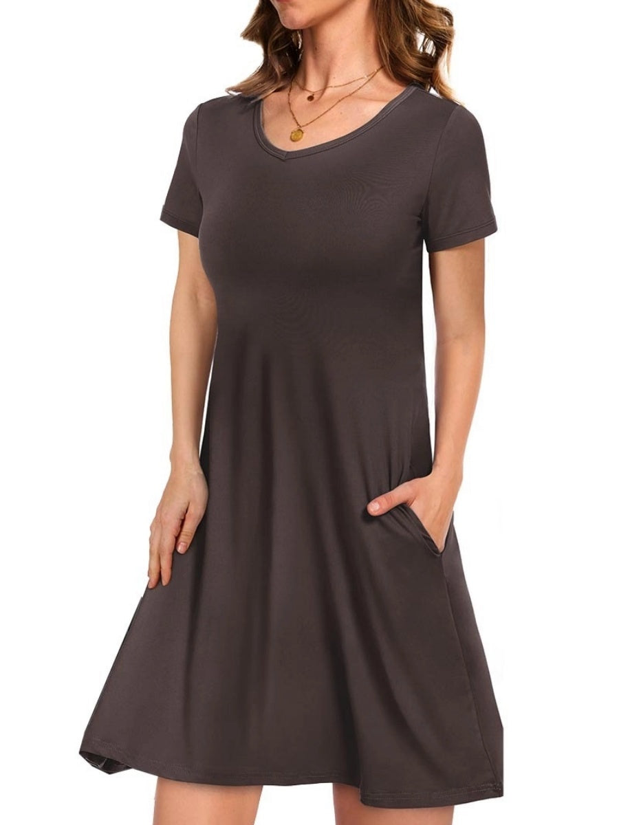 Women's Casual T-Shirt Dress with Pockets