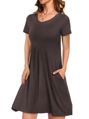 Women's Casual T-Shirt Dress with Pockets