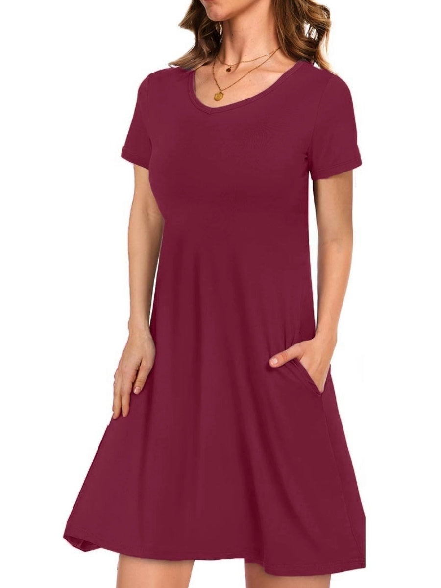 Women's Casual T-Shirt Dress with Pockets