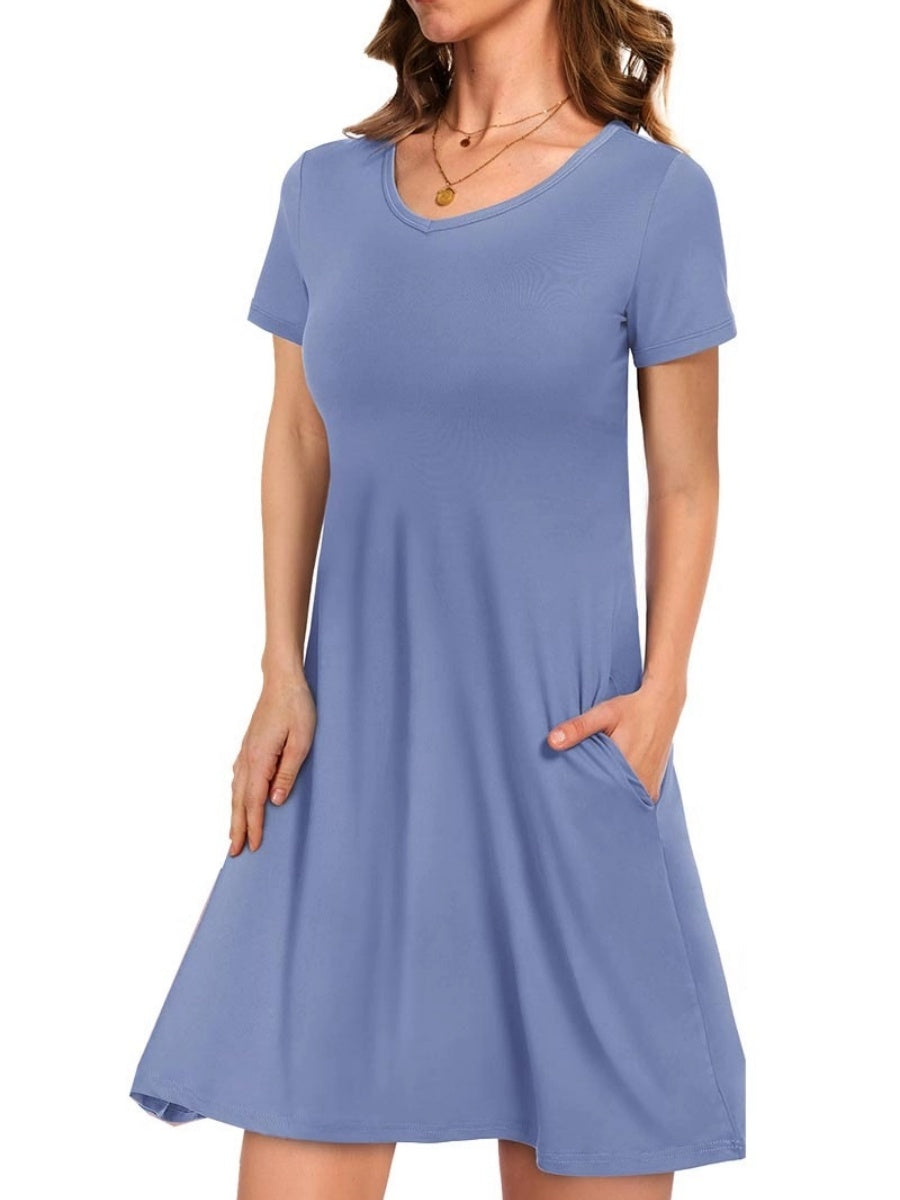 Women's Casual T-Shirt Dress with Pockets