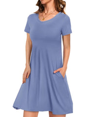 Women's Casual T-Shirt Dress with Pockets