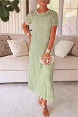 Women's Hollow Cover Up and Slip Dress Two-Piece Maxi Dress