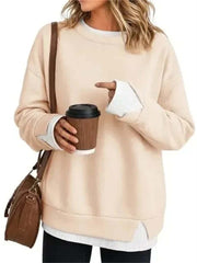 Women's Fake Two Piece Layered Crewneck Sweatshirt