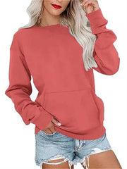 Women's Drop Shoulder Kangaroo Pocket Casual Sweatshirt