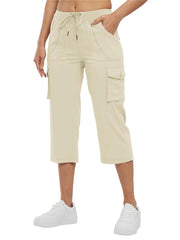 Women's Cargo Capris Lightweight Hiking Pants 6 Pockets