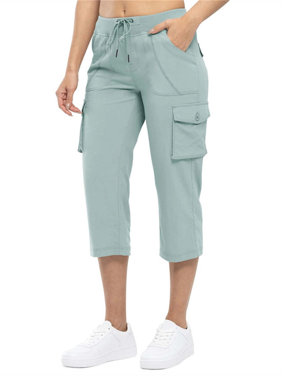 Women's Cargo Capris Lightweight Hiking Pants 6 Pockets