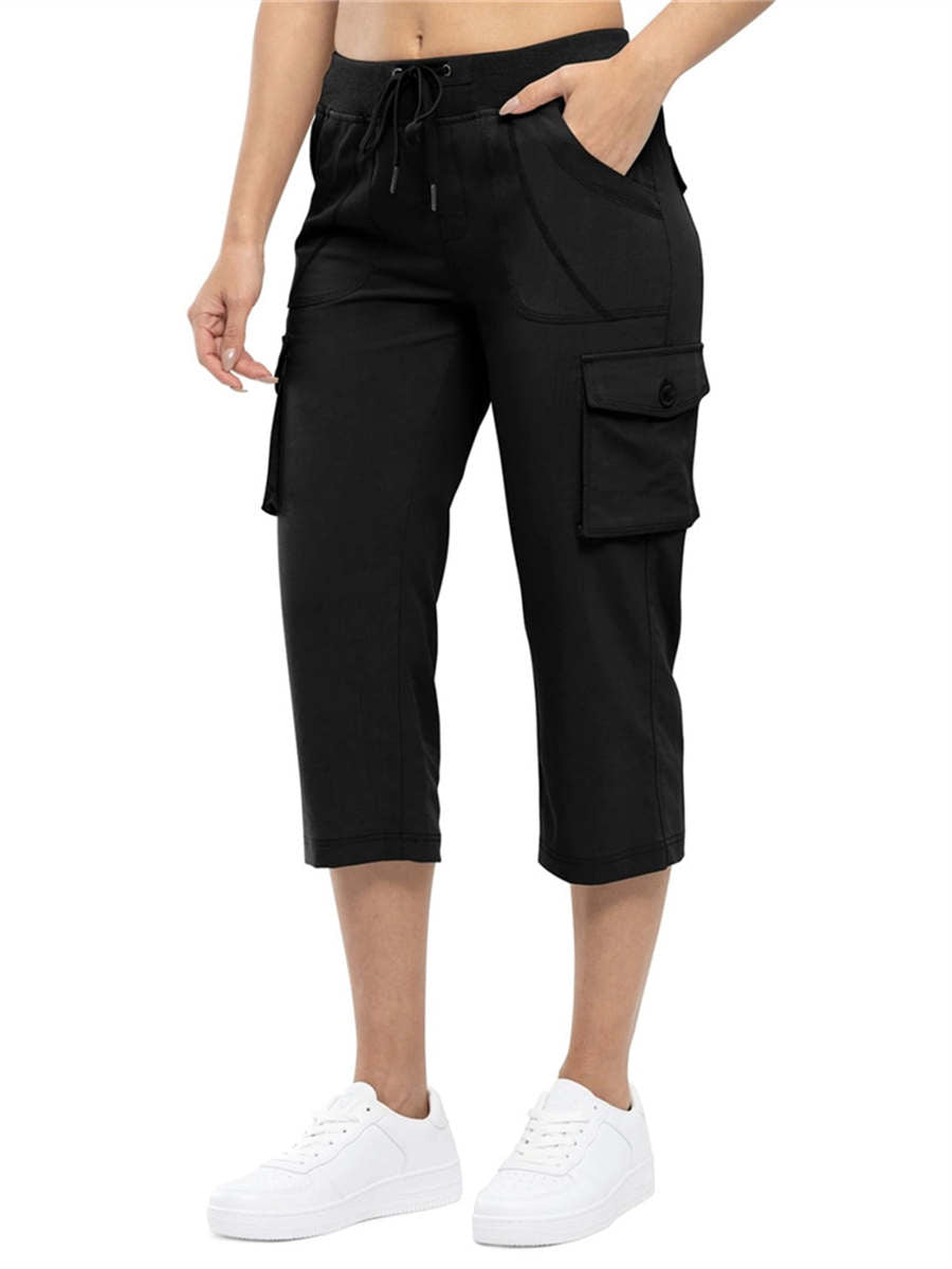 Women's Cargo Capris Lightweight Hiking Pants 6 Pockets