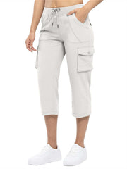 Women's Cargo Capris Lightweight Hiking Pants 6 Pockets