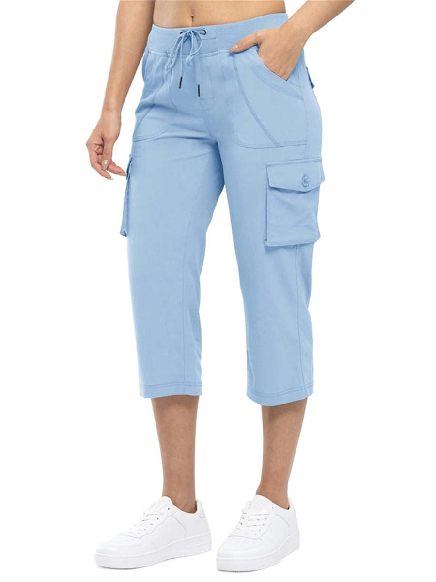 Women's Cargo Capris Lightweight Hiking Pants 6 Pockets
