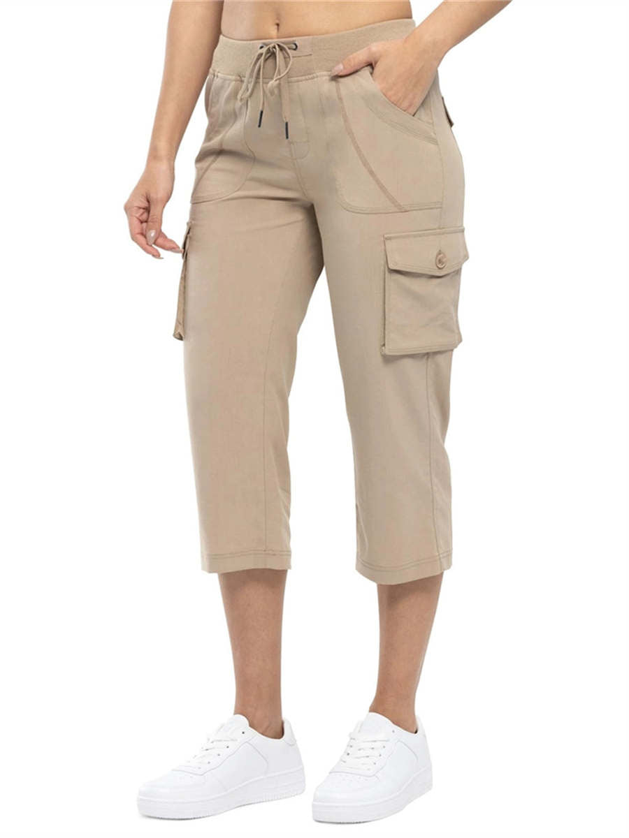 Women's Cargo Capris Lightweight Hiking Pants 6 Pockets