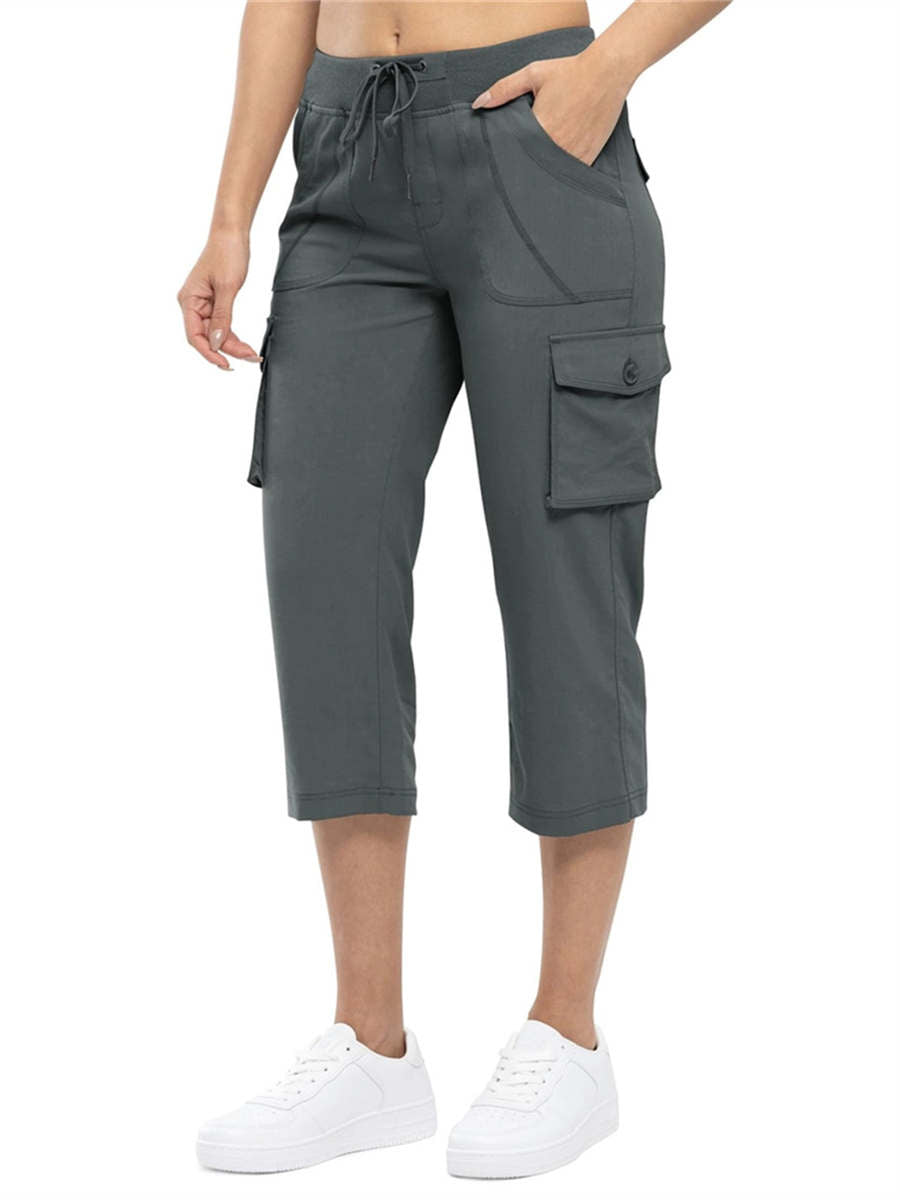 Women's Cargo Capris Lightweight Hiking Pants 6 Pockets