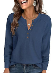 Women's Long Sleeve Waffle Knit Shirt