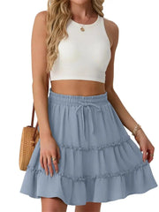 Women's Loose Fit Ruffle Tiered Skort