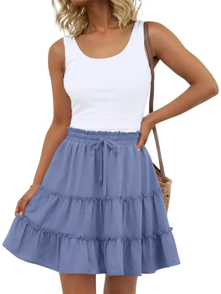 Women's Loose Fit Ruffle Tiered Skort