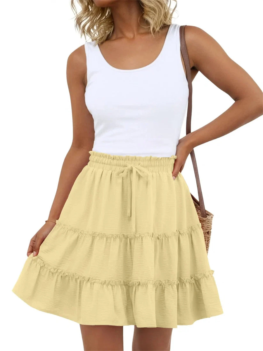 Women's Loose Fit Ruffle Tiered Skort