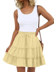 Women's Loose Fit Ruffle Tiered Skort