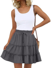 Women's Loose Fit Ruffle Tiered Skort