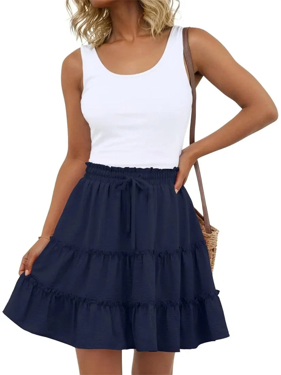 Women's Loose Fit Ruffle Tiered Skort