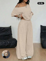 Women's Off Shoulder Loungewear Two Piece Set