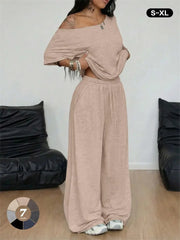 Women's Off Shoulder Loungewear Two Piece Set
