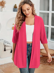 Women's Oversized Half Sleeve Open Front Cardigan
