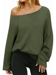 Women's Off Shoulder Loose Long Sleeve Top