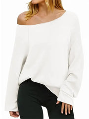 Women's Off Shoulder Loose Long Sleeve Top