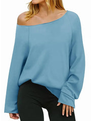 Women's Off Shoulder Loose Long Sleeve Top