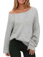 Women's Off Shoulder Loose Long Sleeve Top