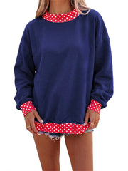 Women's Color Block Print Long Sleeve Top