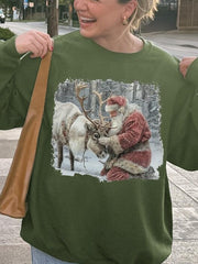 Women's Vintage Christmas Santa Shirt