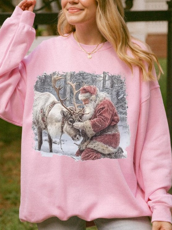 Women's Vintage Christmas Santa Shirt