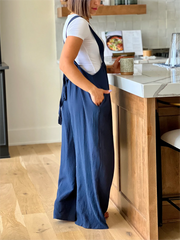 Soft Loose Solid Color Wide Leg Jumpsuit