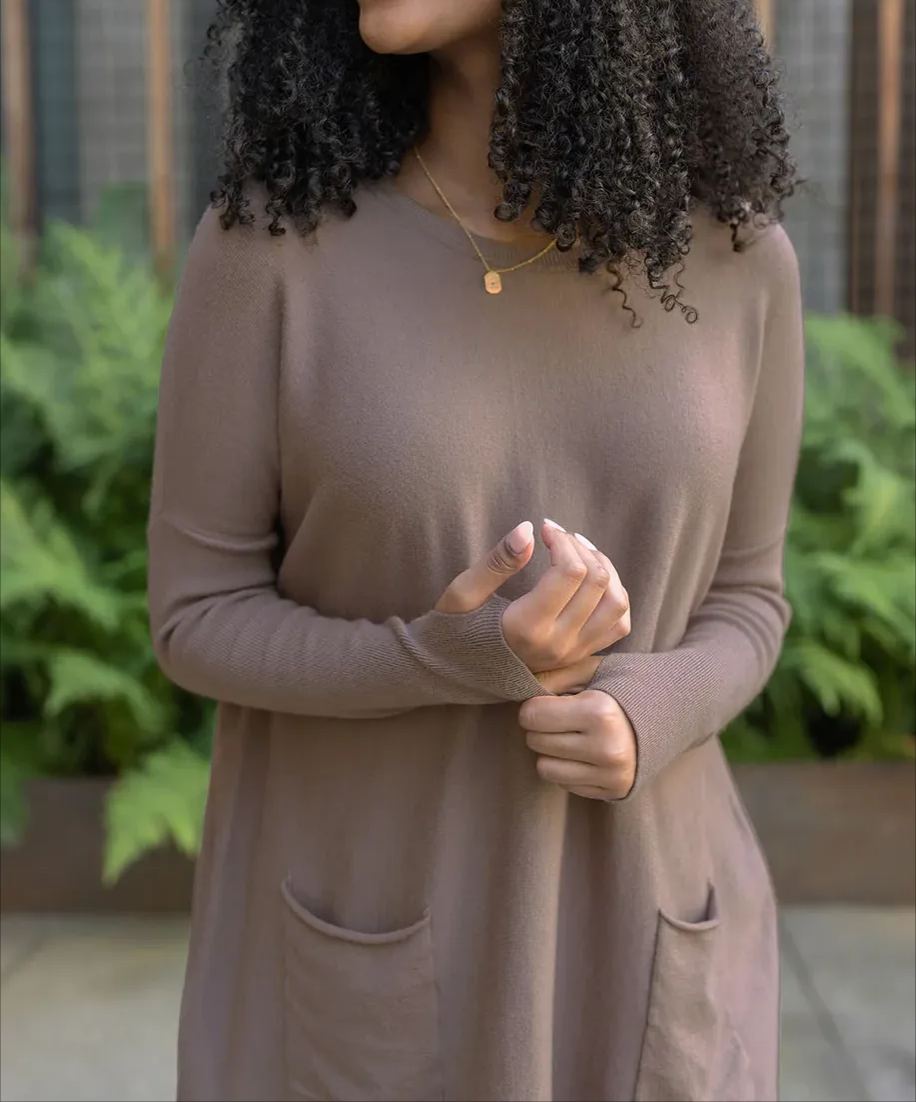 New  Long Sleeve Thumbhole Sweater Pocket Tunic