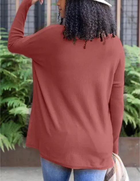 New  Long Sleeve Thumbhole Sweater Pocket Tunic