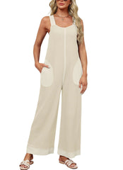 Women's Waffle Knit Wide Leg Jumpsuits