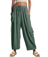 Women's Casual Linen Blend Palazzo Pants