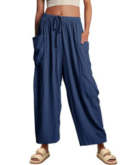 Women's Casual Linen Blend Palazzo Pants