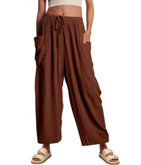 Women's Casual Linen Blend Palazzo Pants