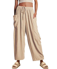 Women's Casual Linen Blend Palazzo Pants