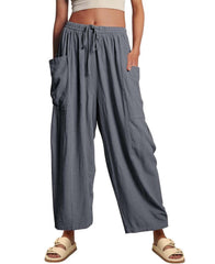 Women's Casual Linen Blend Palazzo Pants