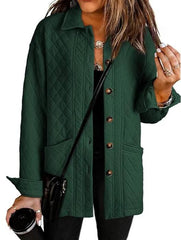 Women's  Casual Button Down Long Sleeve Quilted Jackets