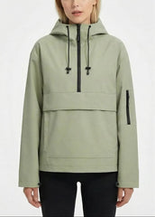 Fleece-lined Hooded Rain Jacket With Kangaroo Pocket (Buy 2 Free Shipping)