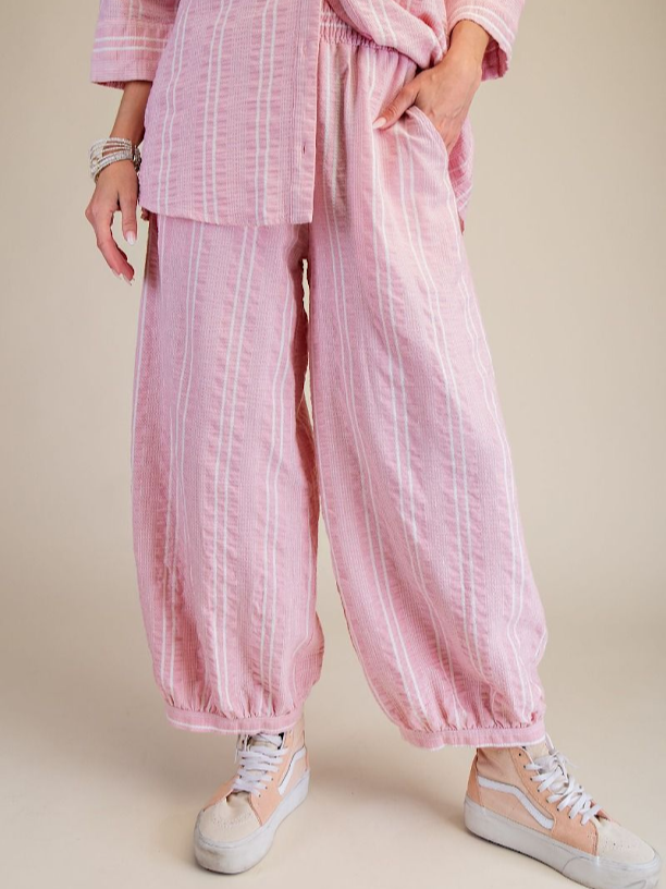 Women¡¯s Oversized Stripe Two Piece Set