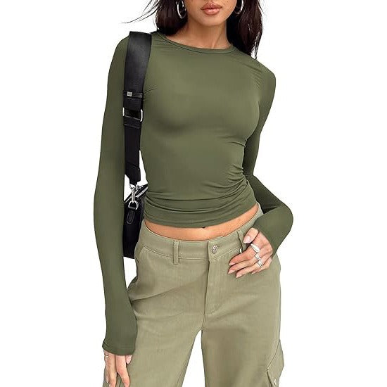 Women's Crewneck Double Lined Basic Tees (Buy 3 Free Shipping)