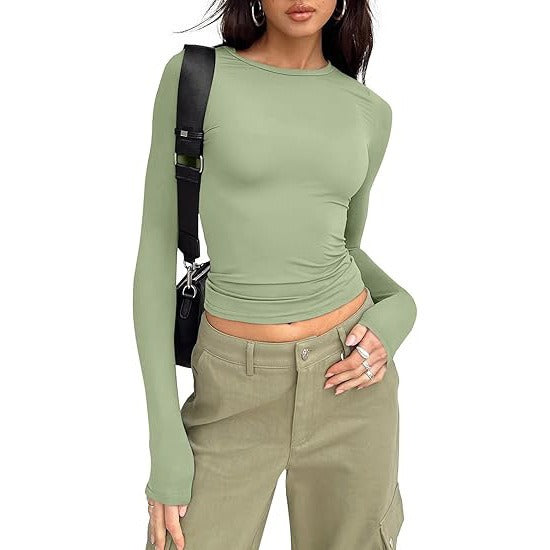 Women's Crewneck Double Lined Basic Tees (Buy 3 Free Shipping)
