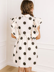 Women's Polka Dot Angel Sleeves Dress