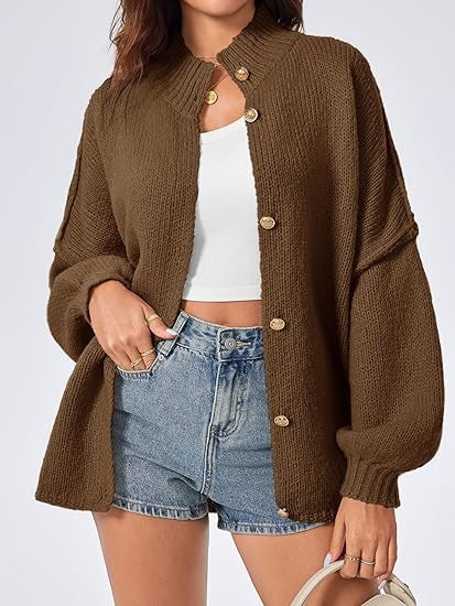 Women's Oversized Lantern Sleeve Cardigans