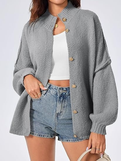 Women's Oversized Lantern Sleeve Cardigans